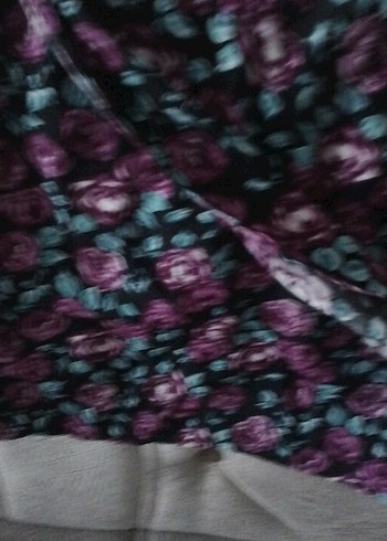 Mor Çiçek Desenli Mini Etek - Görsel 2