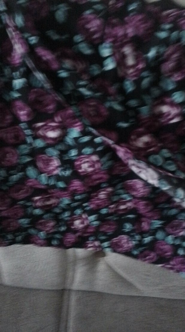 Mor Çiçek Desenli Mini Etek - Görsel 2