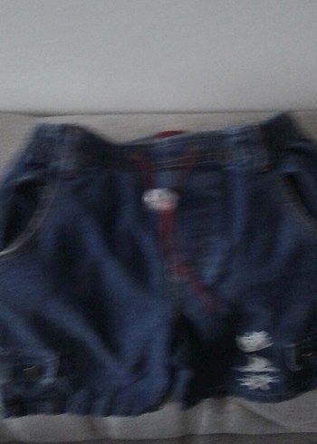 Erkek Çocuk Koyu Mavi Düğmeli Denim Şort - Görsel 5