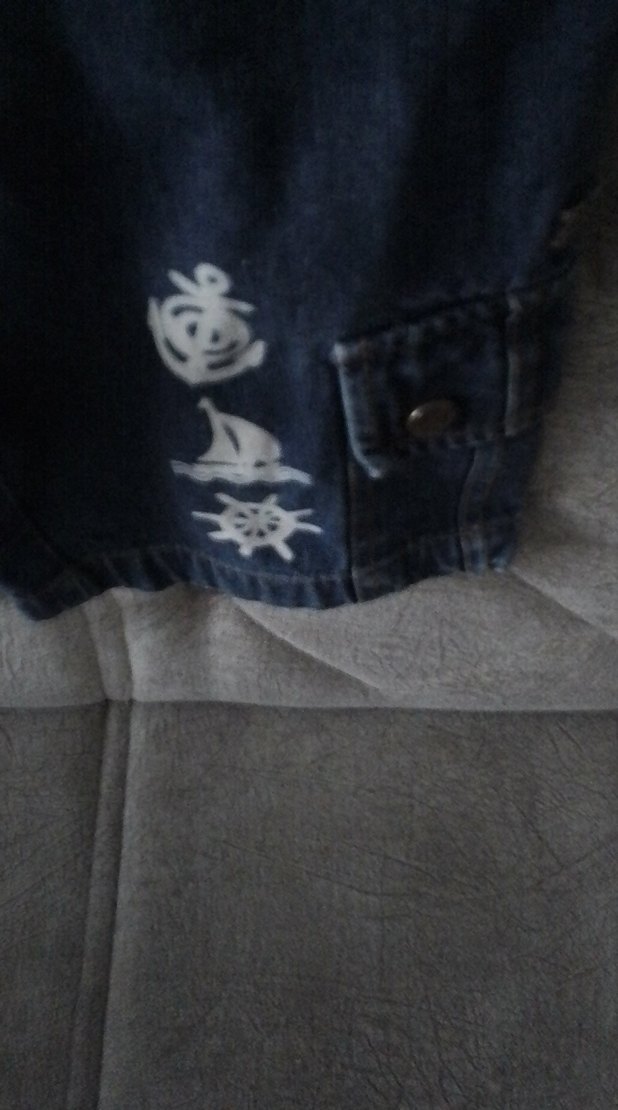 Erkek Çocuk Koyu Mavi Düğmeli Denim Şort - Görsel 2