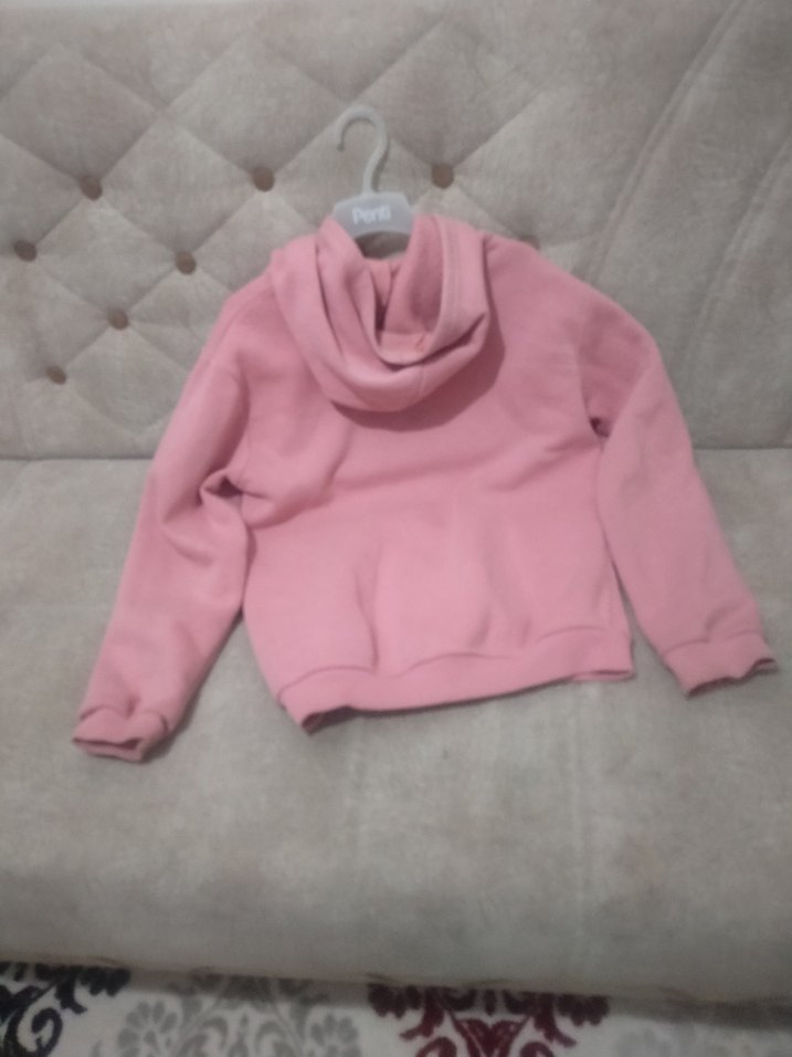 Kız Çocuk Pembe Fermuarlı Sweatshirt - Görsel 5