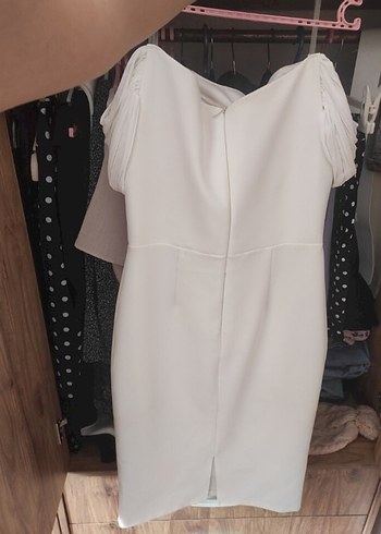 Midi Beyaz Bohem Düğün Nişan Elbisesi - Görsel 3