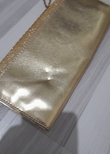  Beden altın Renk Altın Simli Kadın Abiye Portföy Çanta