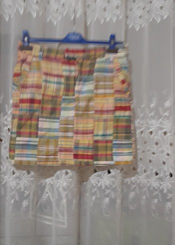 Renkli Pileli Mini Etek