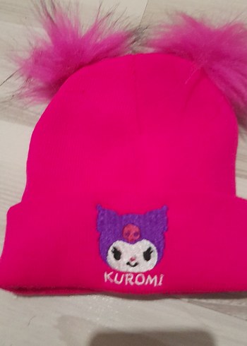 Diğer Renkli Kuromi Nakışlı Pembe Çocuk Bere