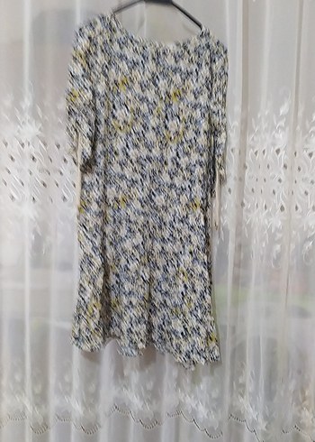 Uzun Kollu Bağlama Desenli Midi Triko Elbise - Görsel 2