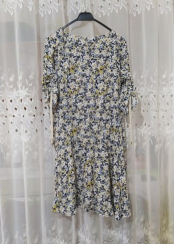 Uzun Kollu Bağlama Desenli Midi Triko Elbise - Görsel 8