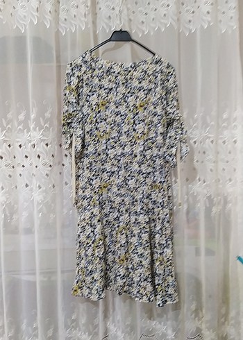 Uzun Kollu Bağlama Desenli Midi Triko Elbise - Görsel 9