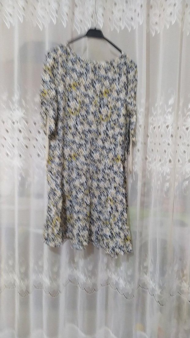 Uzun Kollu Bağlama Desenli Midi Triko Elbise - Görsel 2