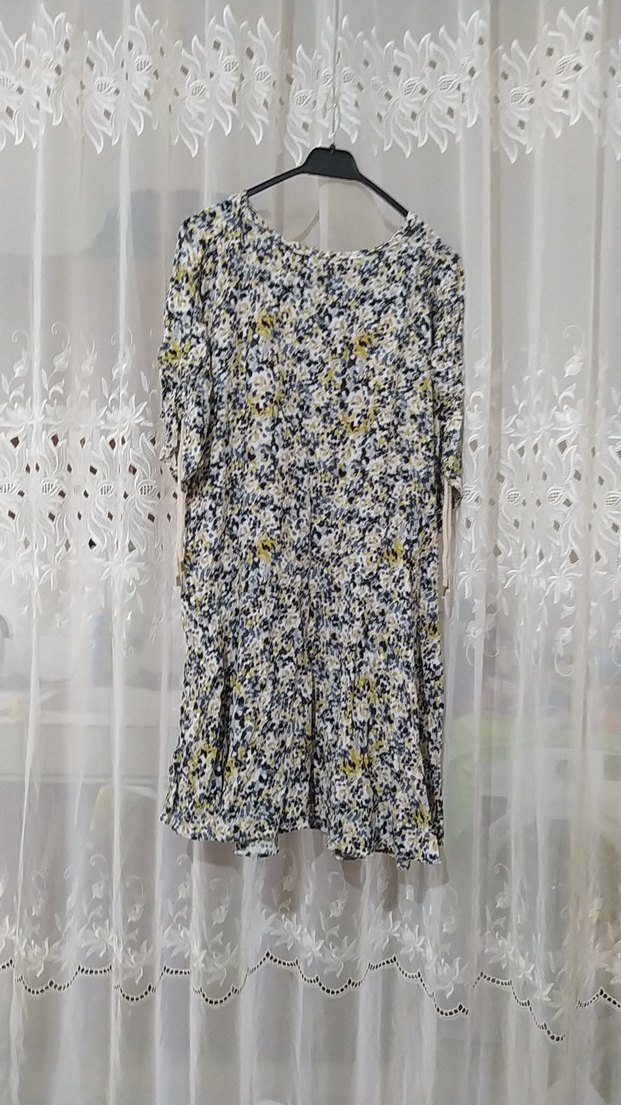 Uzun Kollu Bağlama Desenli Midi Triko Elbise - Görsel 5