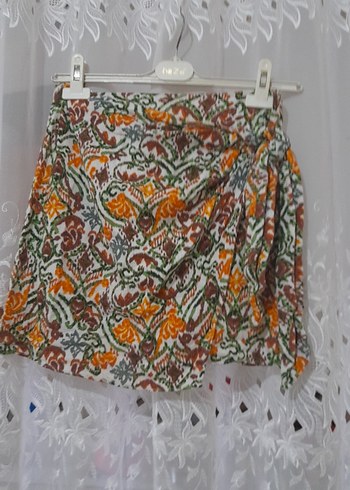 s Beden Bohem Çok Renkli Mini Etek