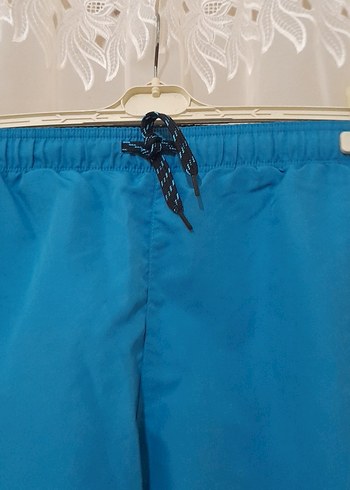 Erkek Mavi Mini Bel Bantlı Şort - Görsel 4