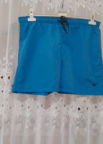 Erkek Mavi Mini Bel Bantlı Şort - Görsel 5