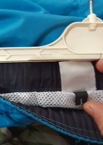 Erkek Mavi Mini Bel Bantlı Şort - Görsel 7