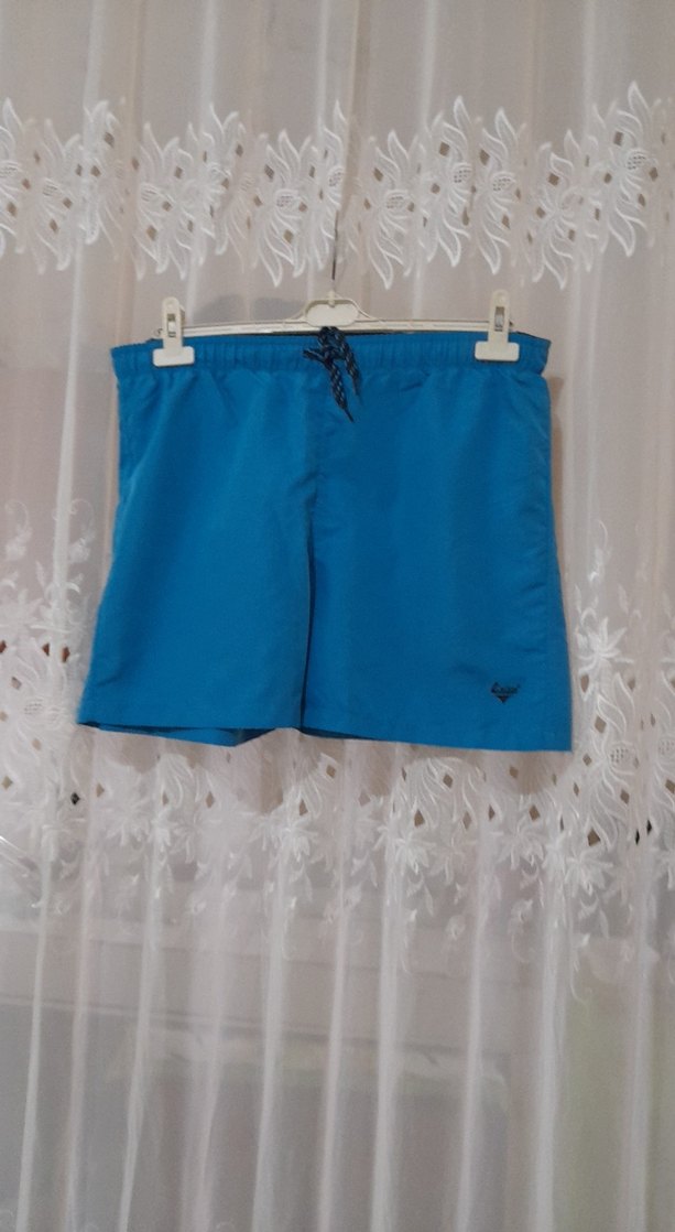 Erkek Mavi Mini Bel Bantlı Şort - Görsel 2