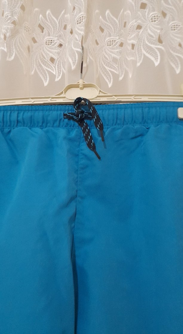 Erkek Mavi Mini Bel Bantlı Şort - Görsel 4