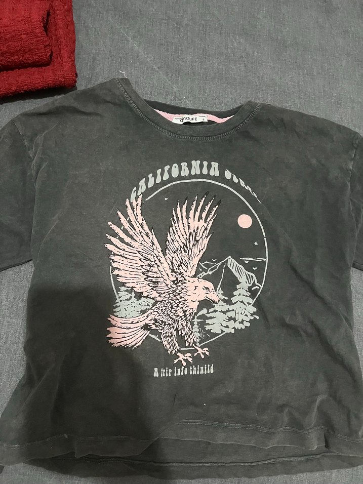 Baskılı Gri Tişört - Görsel 2