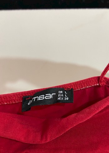 Kırmızı İnce Askılı Kadın crop - Görsel 2