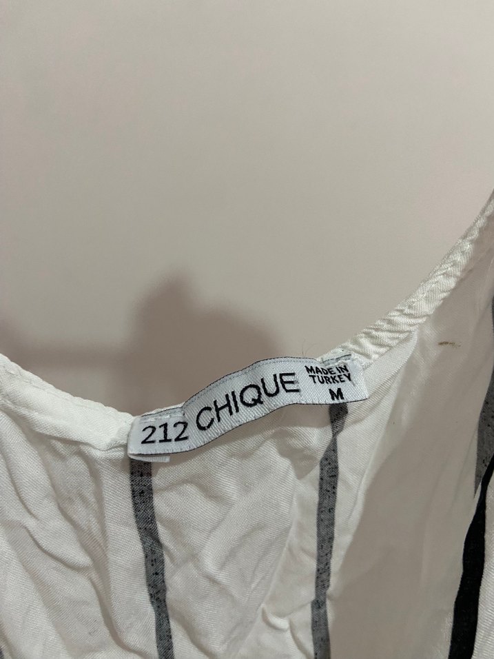 Çizgili Keten V Yaka Kolsuz Kadın Tulum - Görsel 2