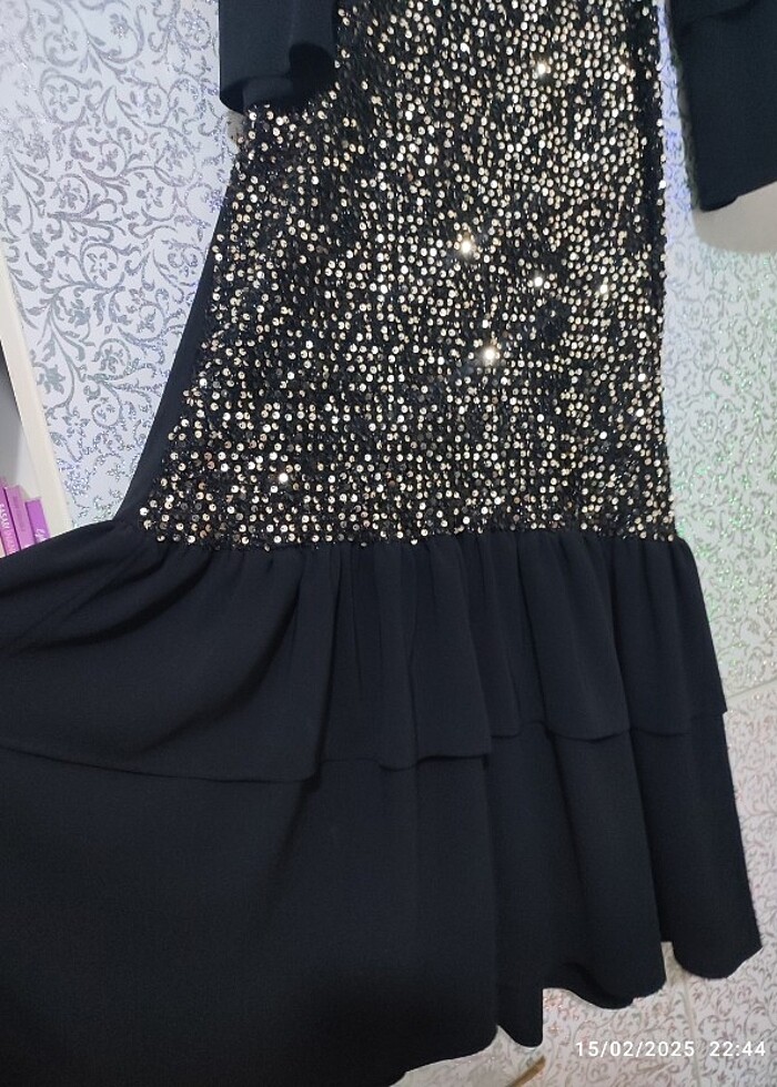 Pul paletli elbise - Görsel 3