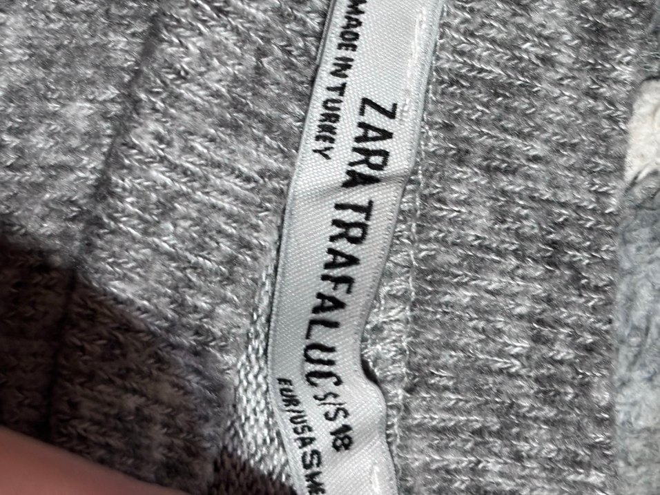 Yarım kollu Gri Triko İnci İşlemeli bluz - Görsel 4