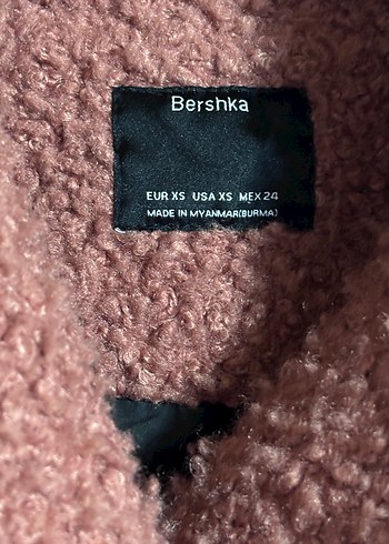 Pembe,gül kurusu tonlarında bol kesim kadın kaban - Görsel 4