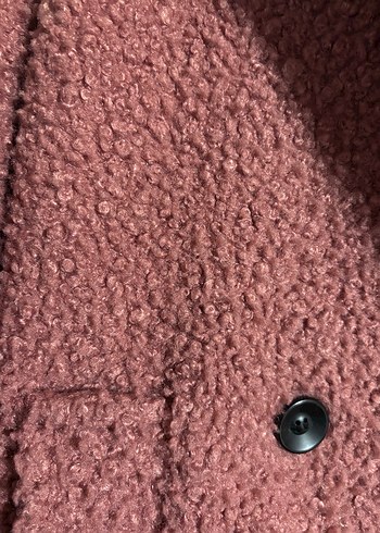 Pembe,gül kurusu tonlarında bol kesim kadın kaban - Görsel 3