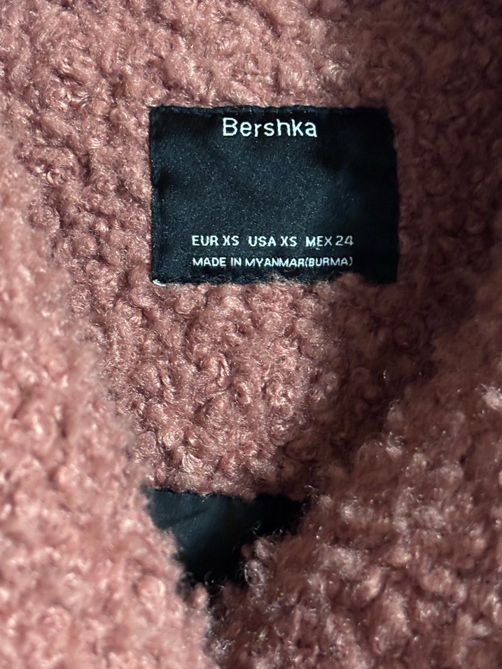 Pembe,gül kurusu tonlarında bol kesim kadın kaban - Görsel 4