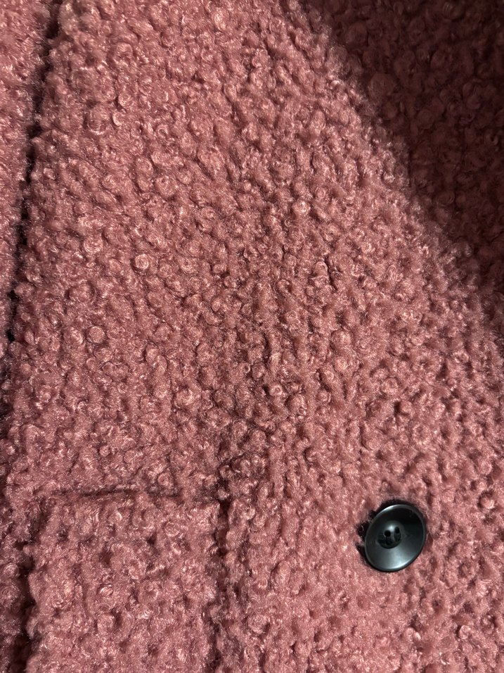 Pembe,gül kurusu tonlarında bol kesim kadın kaban - Görsel 3