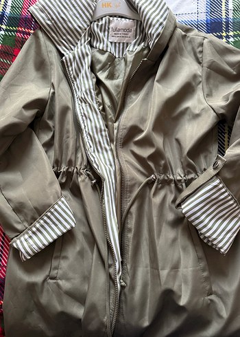 Gri Uzun Hamile Montu Fermuarlı - Görsel 4