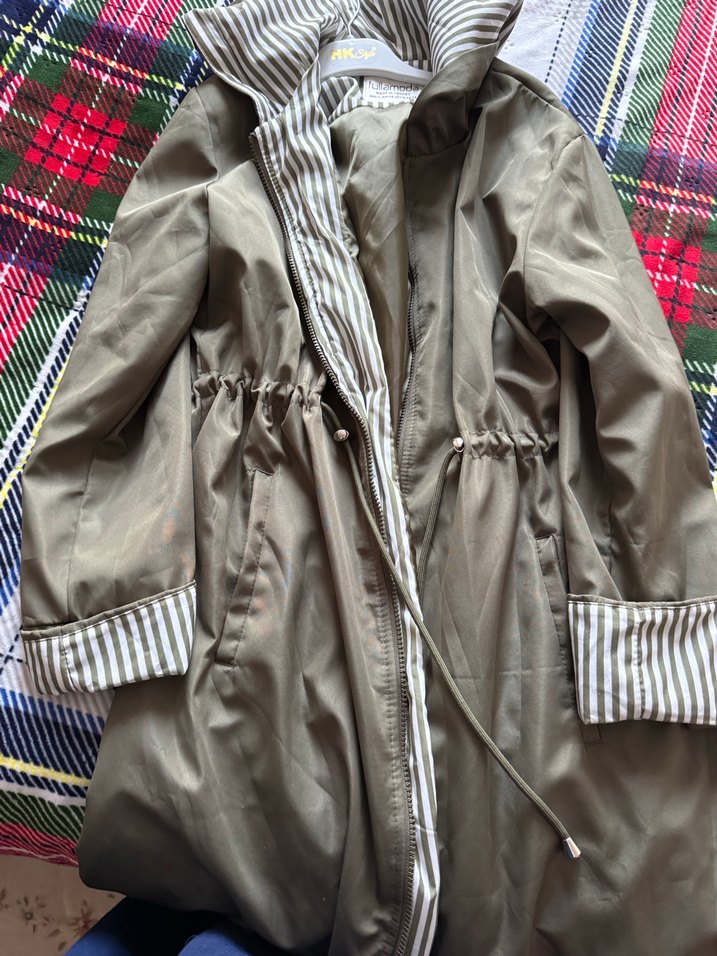 Gri Uzun Hamile Montu Fermuarlı - Görsel 2