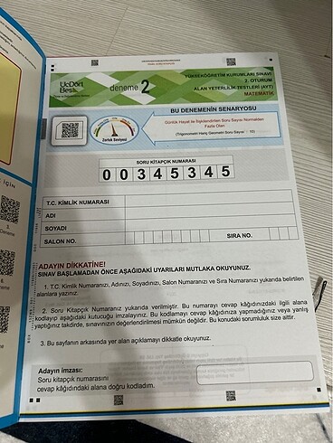345 ayt matematik deneme