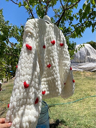 Puffy hırka kalpli - Görsel 5