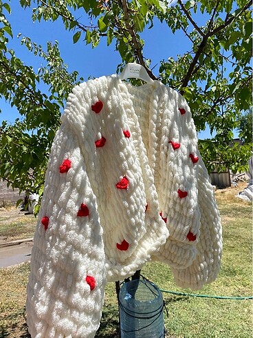 Puffy hırka kalpli - Görsel 6