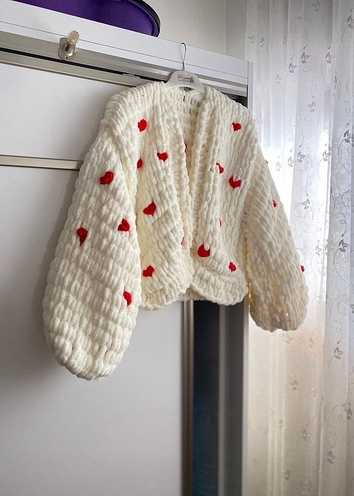 Puffy hırka kalpli - Görsel 2