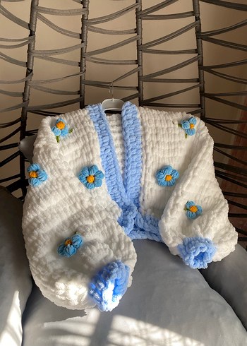 Alize Puffy papatyalı hırka - Görsel 2