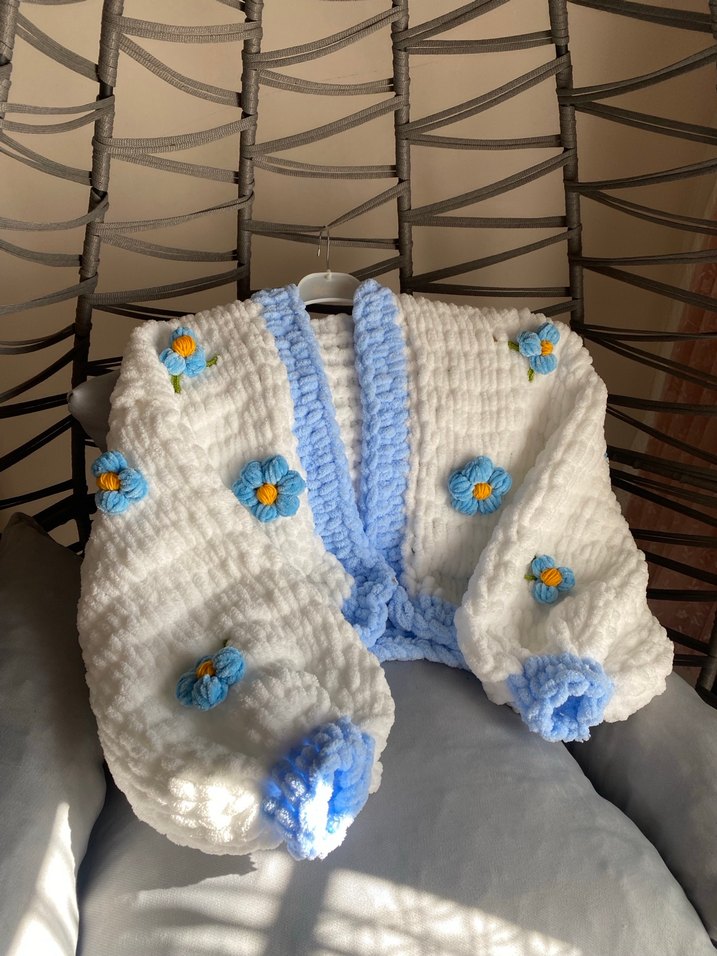 Alize Puffy papatyalı hırka - Görsel 2