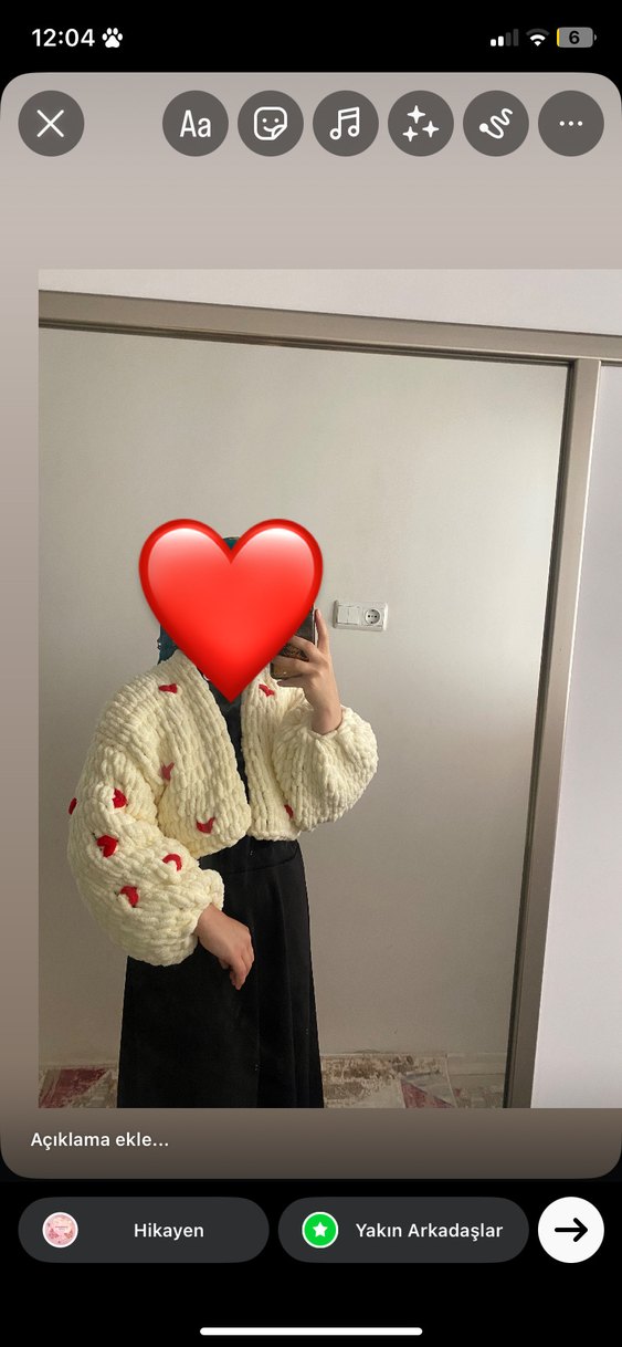 Alize Puffy kalpli hırka - Görsel 5