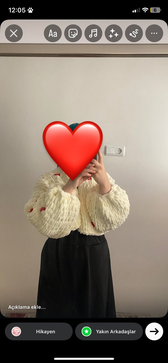 Alize Puffy kalpli hırka - Görsel 3