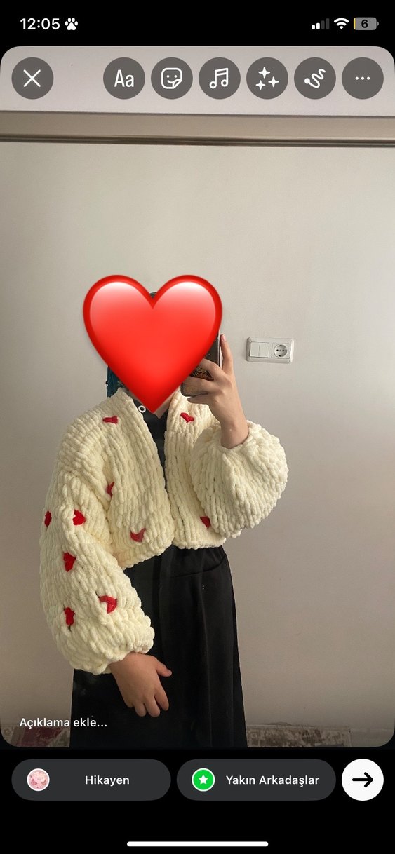 Alize Puffy kalpli hırka - Görsel 4