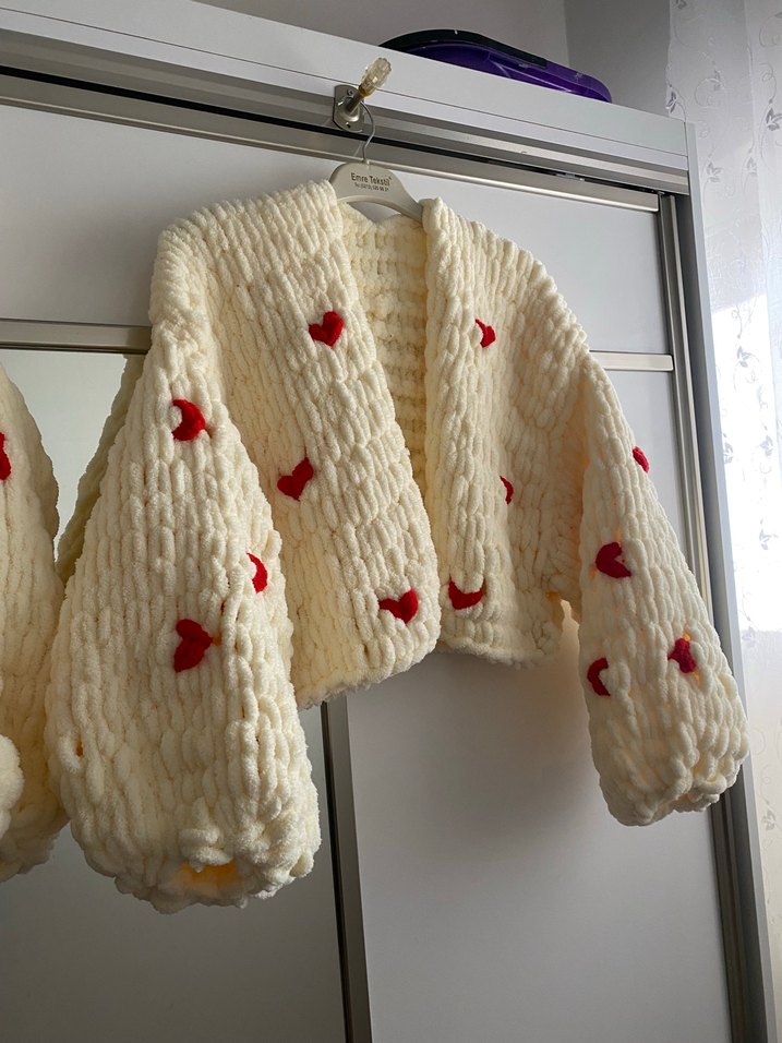 Alize Puffy kalpli hırka - Görsel 2