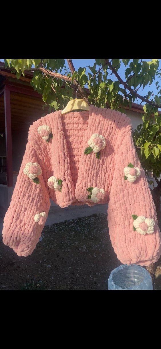 Çiçekli Alize Puffy hırka - Görsel 2