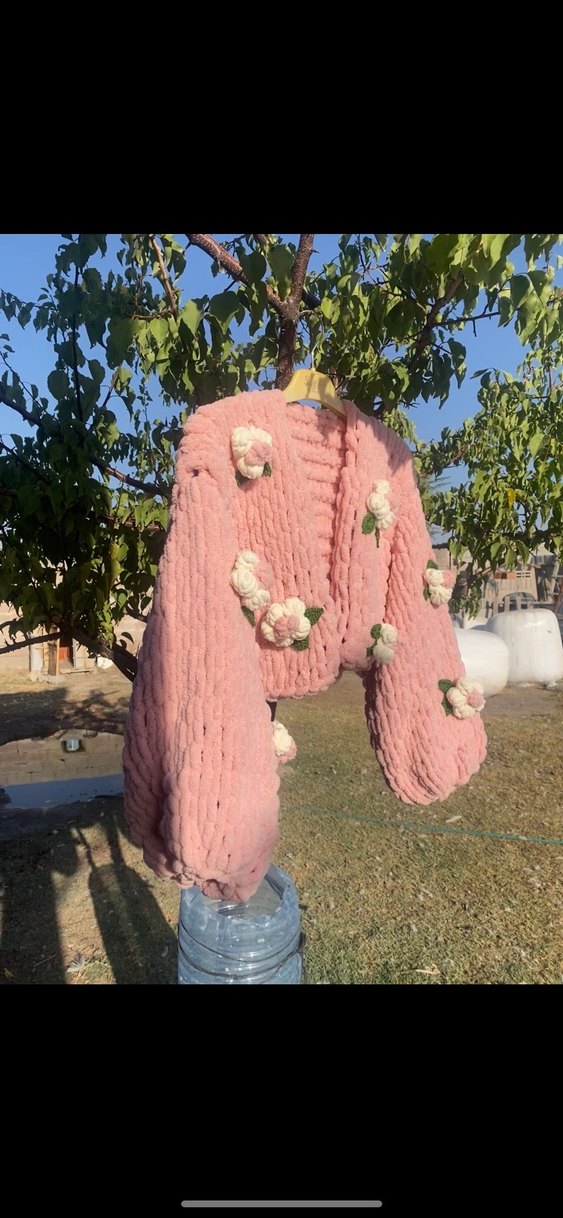 Çiçekli Alize Puffy hırka - Görsel 3