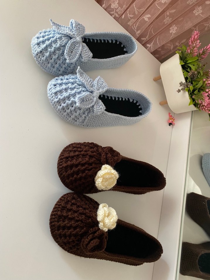 Tabanlı örgü babet patik - Görsel 3