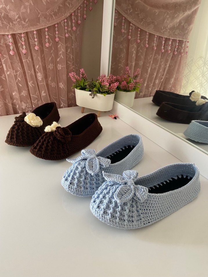 Tabanlı örgü babet patik - Görsel 4