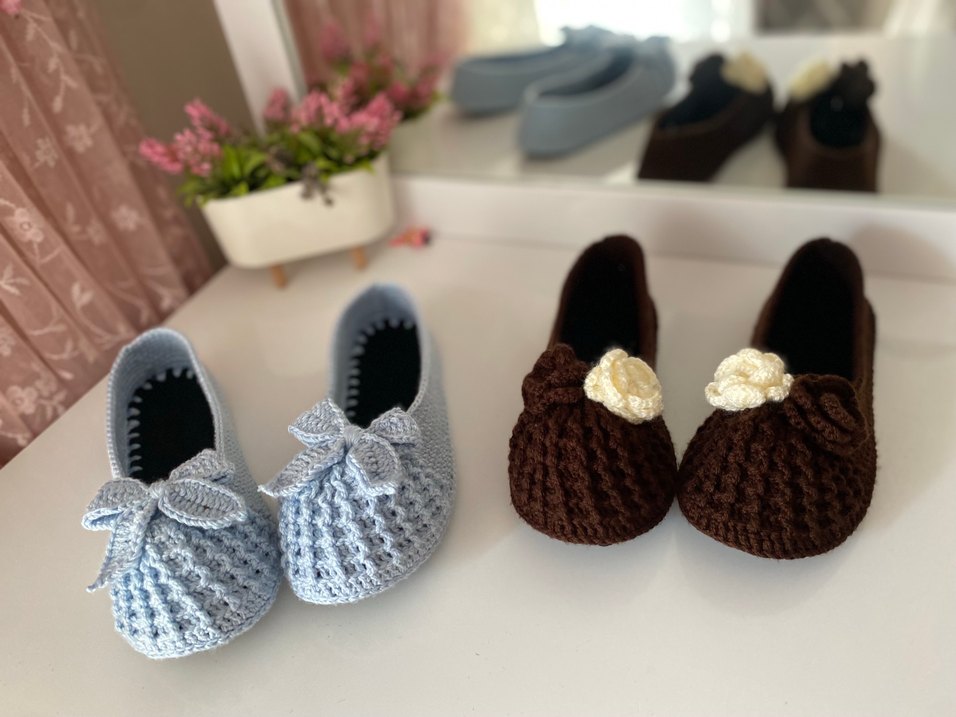 Tabanlı örgü babet patik - Görsel 5