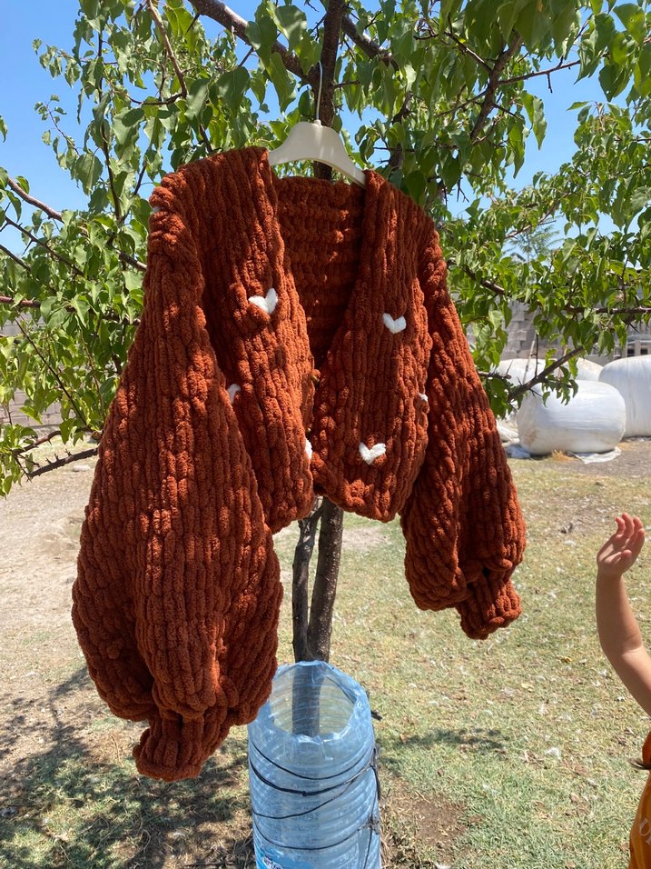 Alize Puffy kalpli hırka - Görsel 2