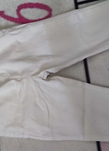 9-12 Ay Beden Koton 9.12 temiz kullanılmış beyaz yumuşak kot pantolon