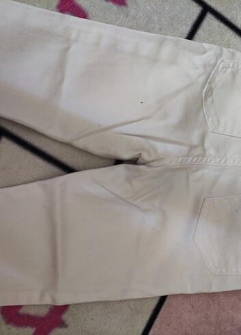 9-12 Ay Beden beyaz Renk Koton 9.12 temiz kullanılmış beyaz yumuşak kot pantolon