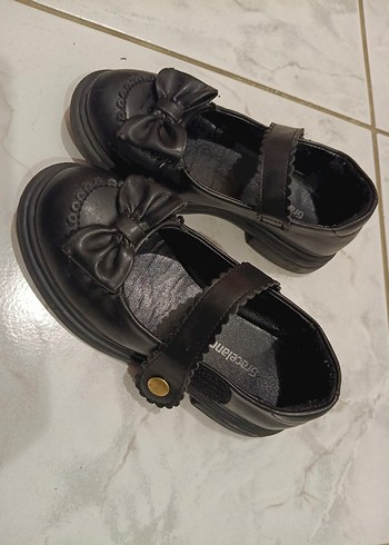 Kız Çocuk Siyah Tokalı Bale Düz Ayakkabı - Görsel 3